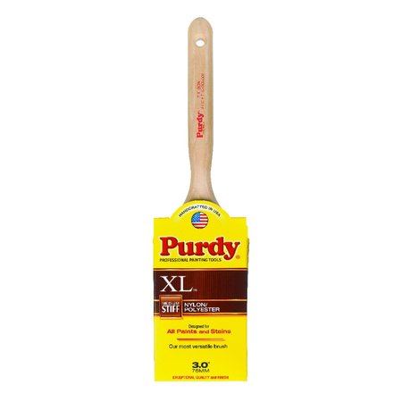 PURDY 3" Flat Sash Paint Brush, Nylon/Polyester Bristle, Wood Handle 144064330